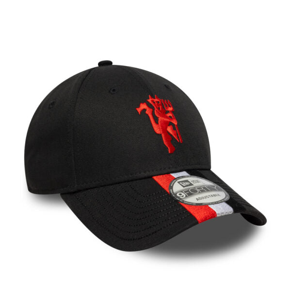 Manchester United New Era 9Forty Black Stripes Adjustable Hat - 60771946
