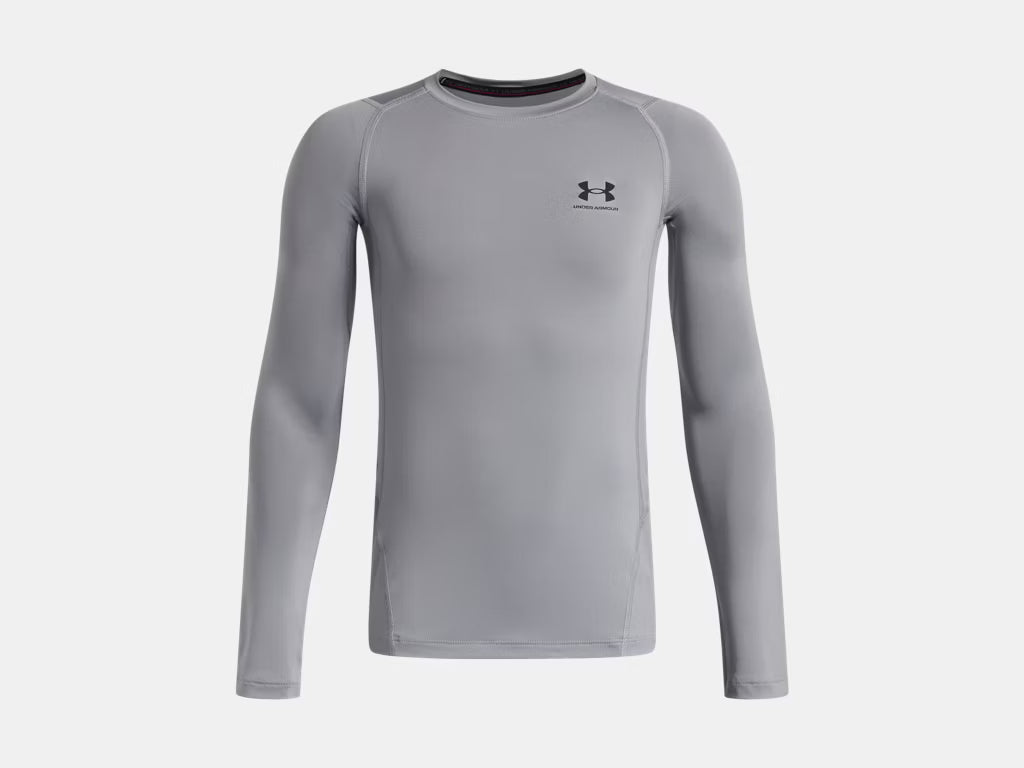 UA HeatGear Armour Compression Long Sleeve Youth (Grey) - 1361731-035
