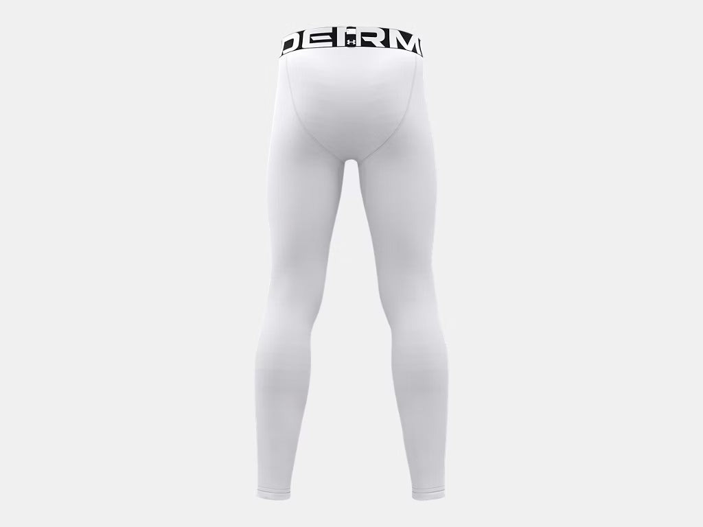 UA ColdGear Armour Compression Leggings Youth (White) - 1366374-100