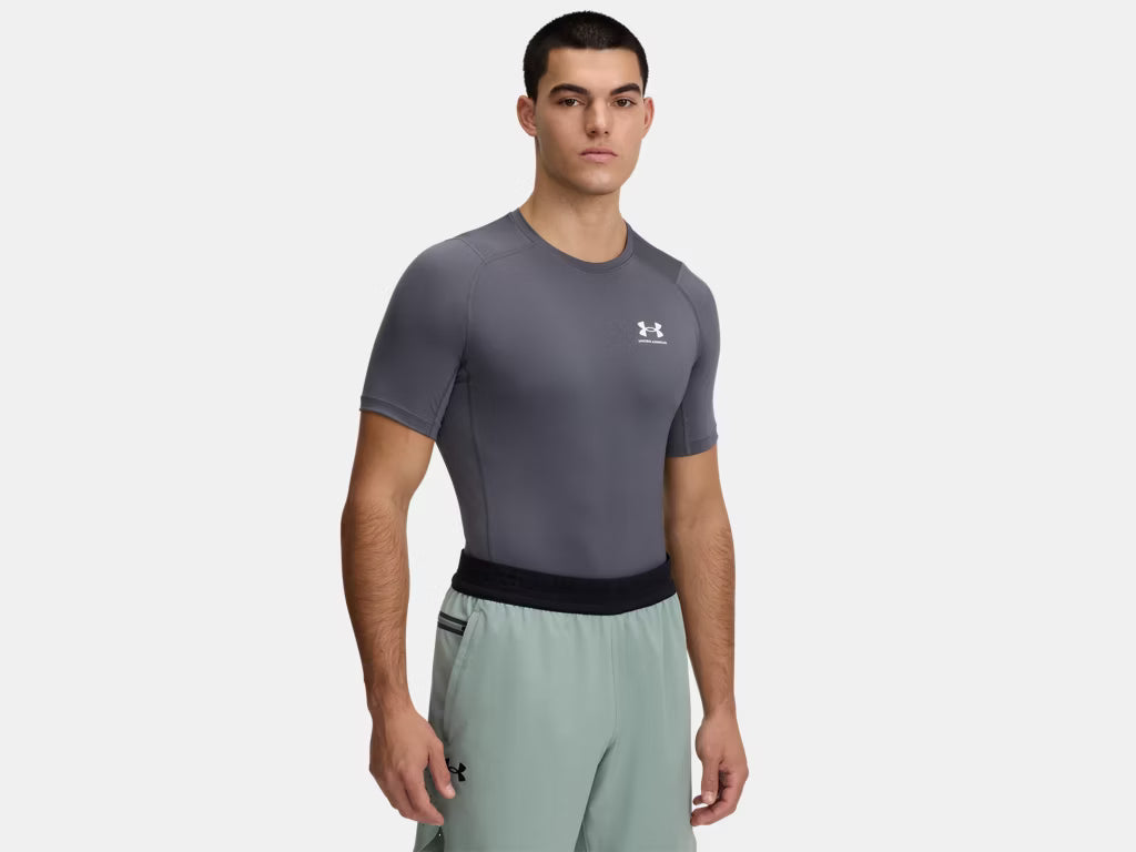 Under Armour HeatGear® Men's Compression Short Sleeve (Dark Gray) - 1361518-025