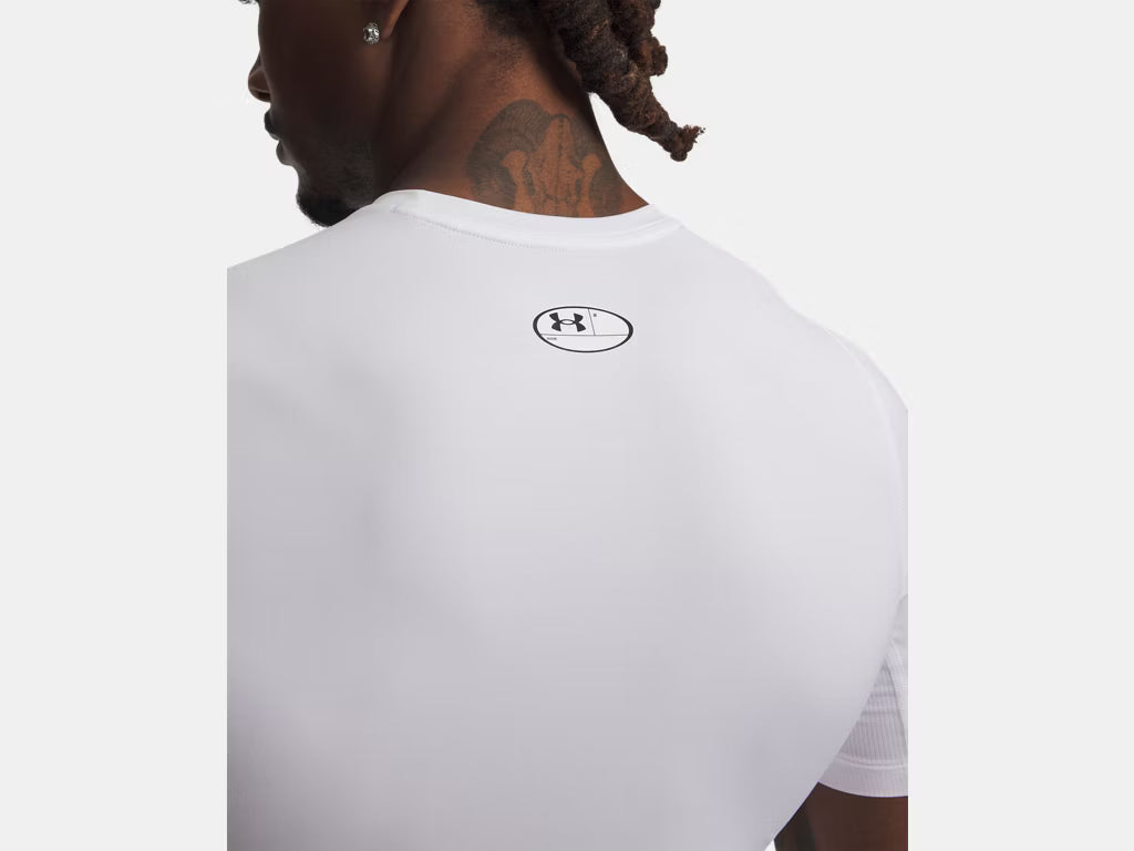 Under Armour HeatGear® Men's Compression Short Sleeve (White) - 1361518-100