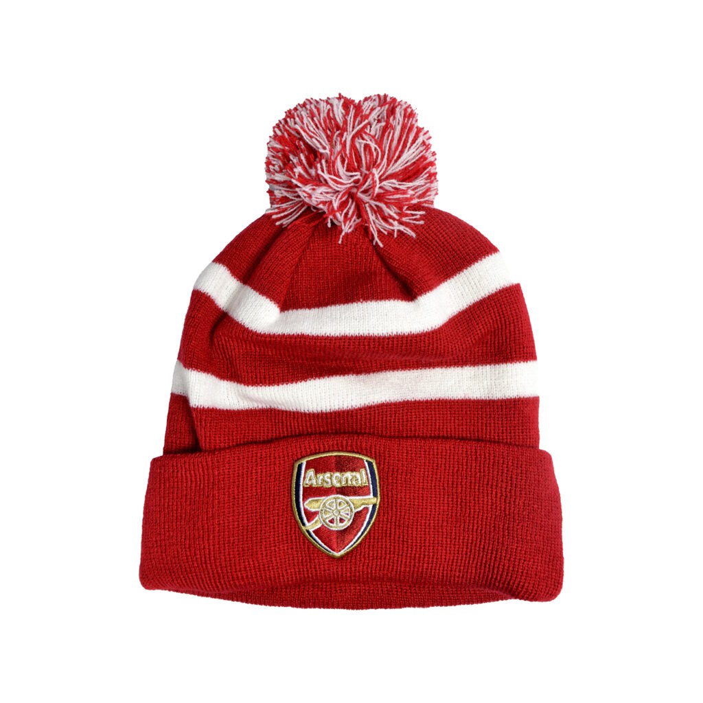 Arsenal Red and White Breakaway Pom Beanie - FBSCAPAR010