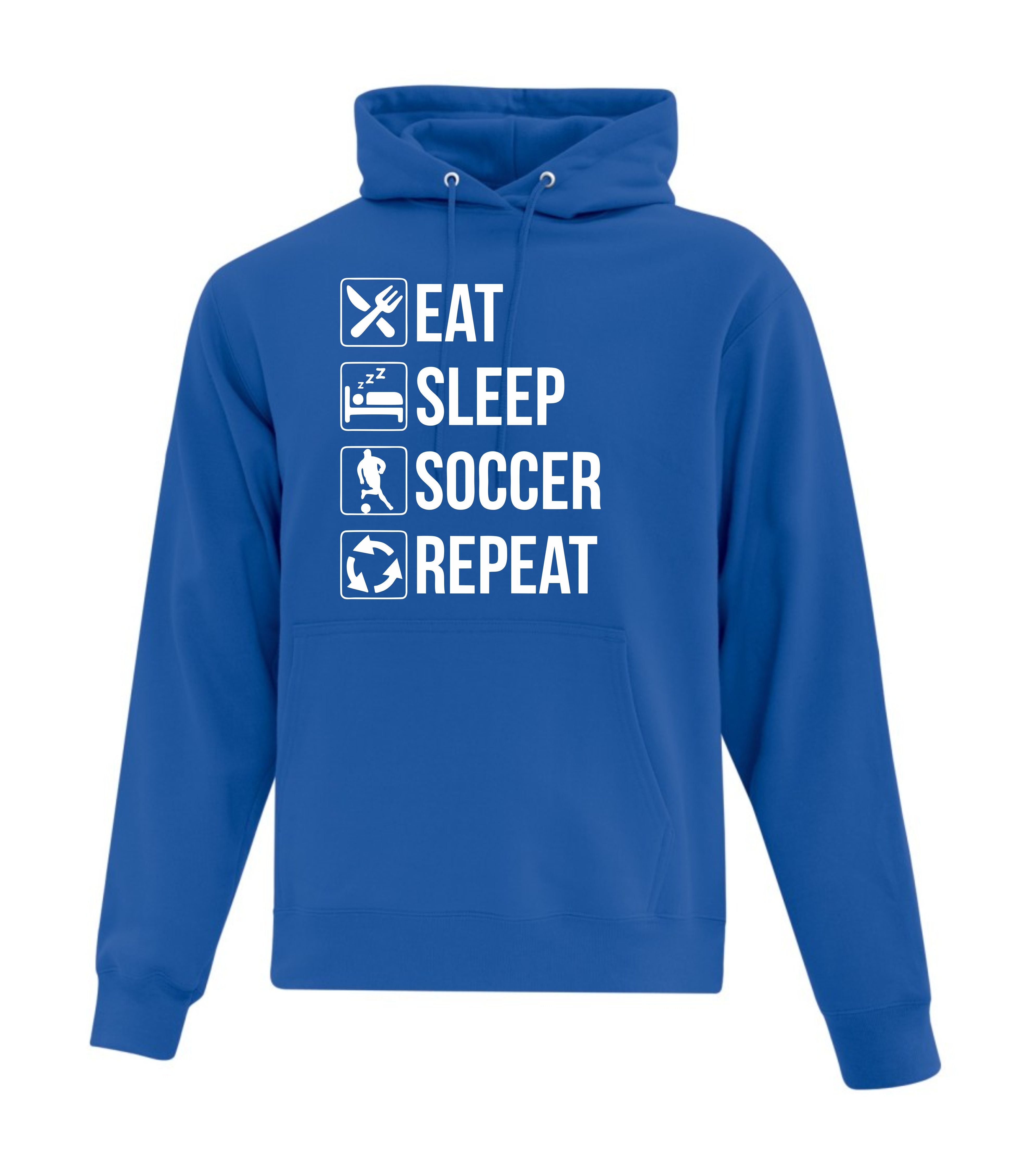 Eat, Sleep, Soccer, Repeat Hoodie (Adult Sizes)