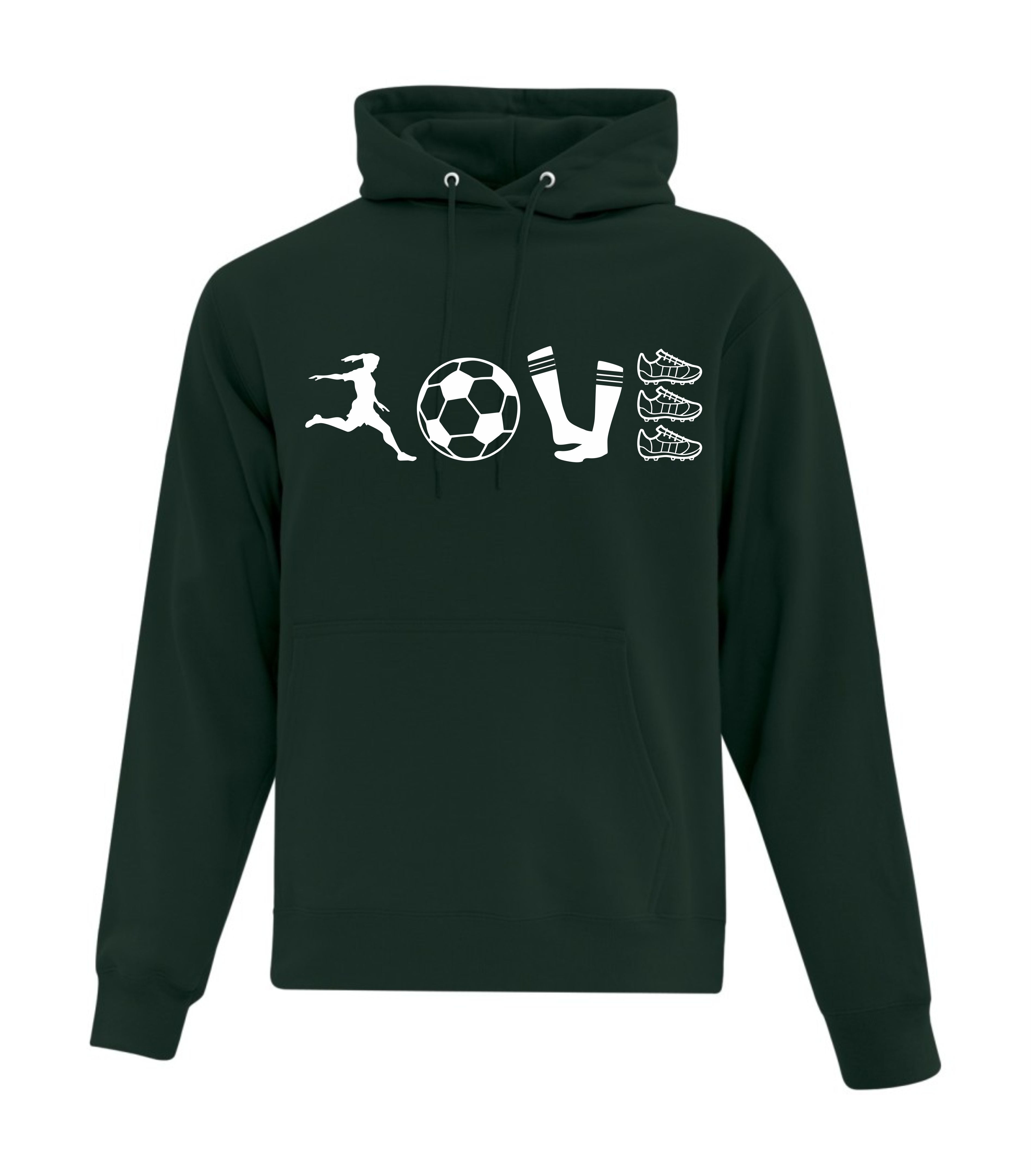 Love Soccer Adult Hoodie