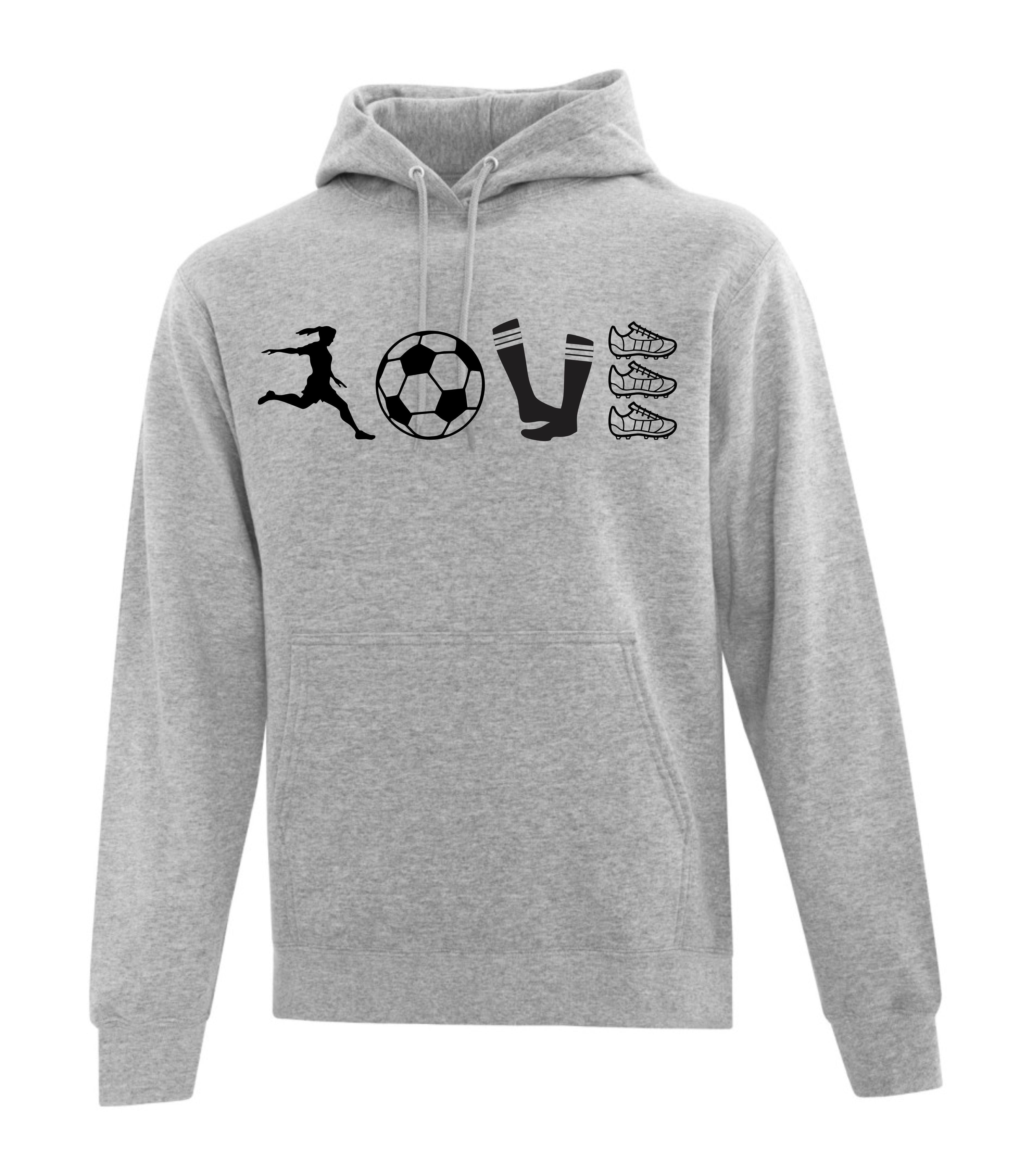 Love Soccer Adult Hoodie