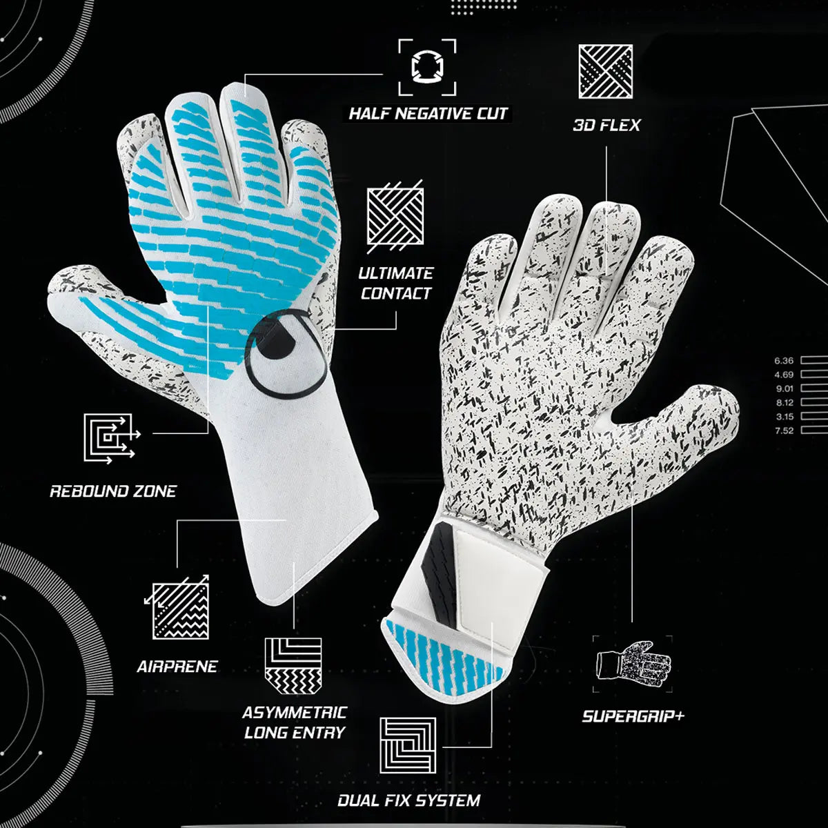 Uhlsport FM Cybertec Supergrip+ HN GK Gloves - 101137501