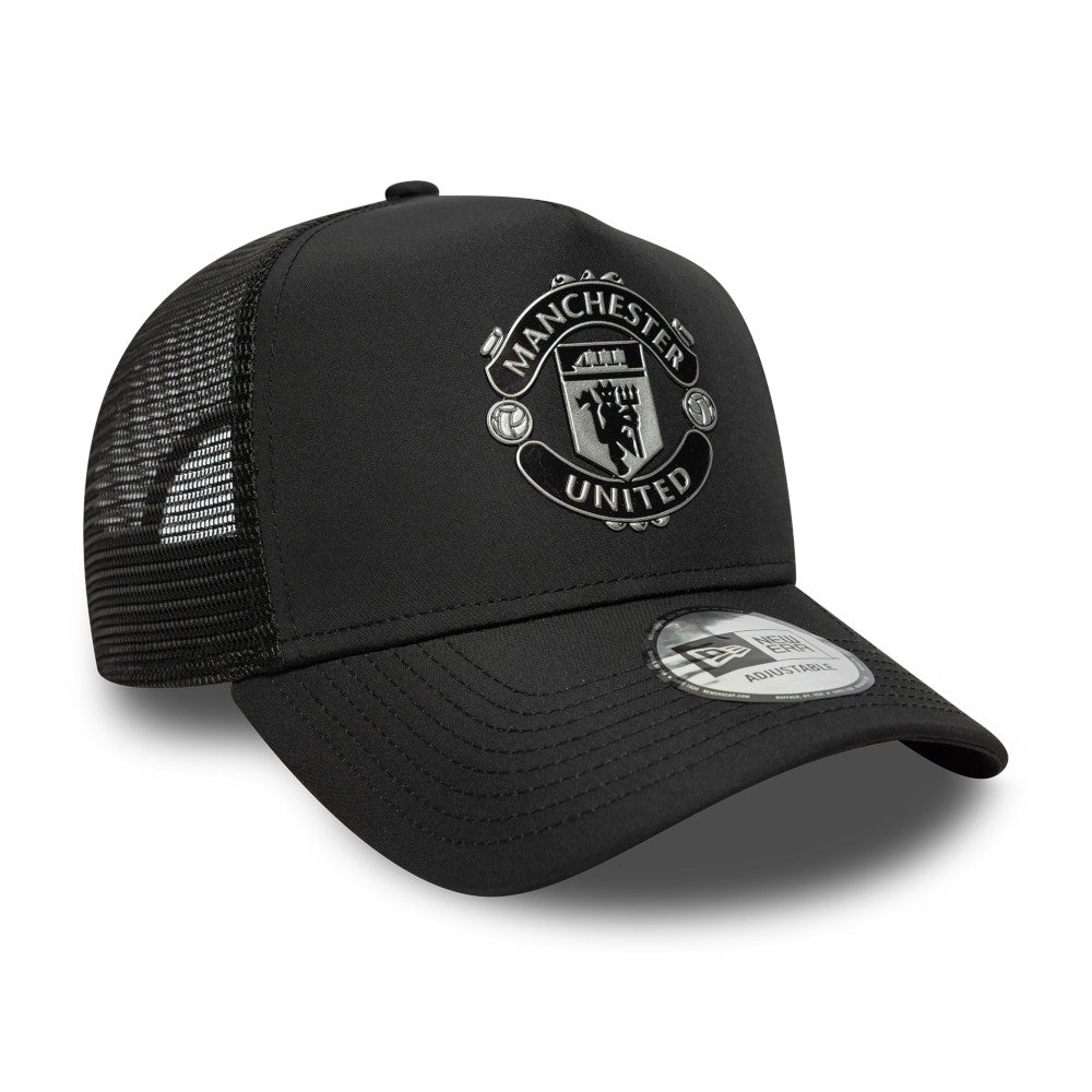 Manchester United New Era Black Reflected Trucker Hat - 60771940