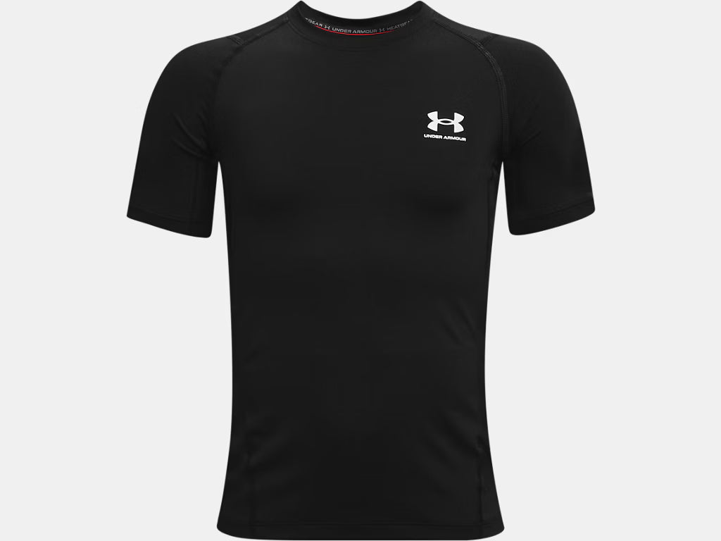 T-shirt de compression à manches courtes UA HeatGear Armour pour enfant (noir) - 1361723-001
