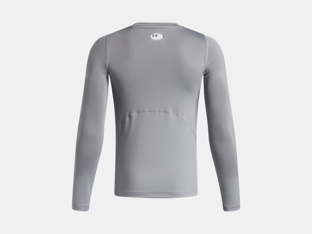 UA HeatGear Armour Compression Long Sleeve Youth (Grey) - 1361731-035