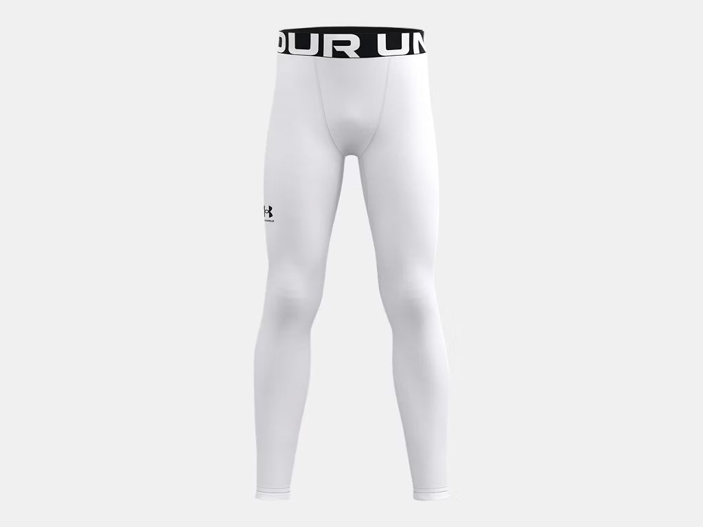 UA ColdGear Armour Compression Leggings Youth (White) - 1366374-100