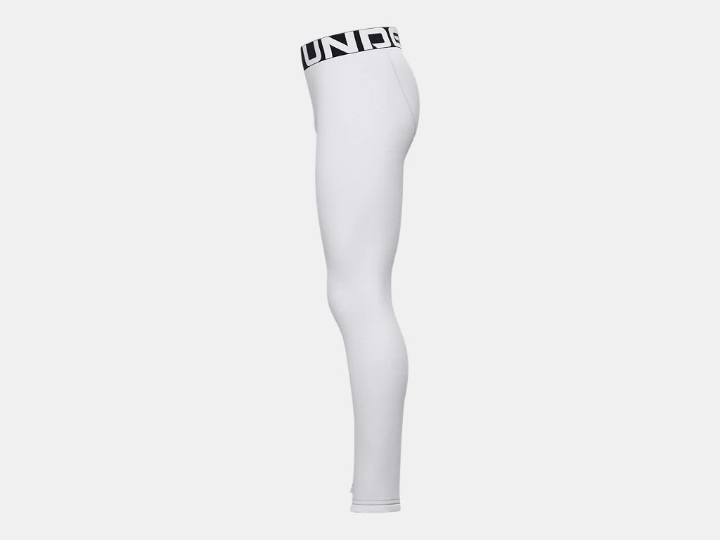 UA ColdGear Armour Compression Leggings Youth (White) - 1366374-100