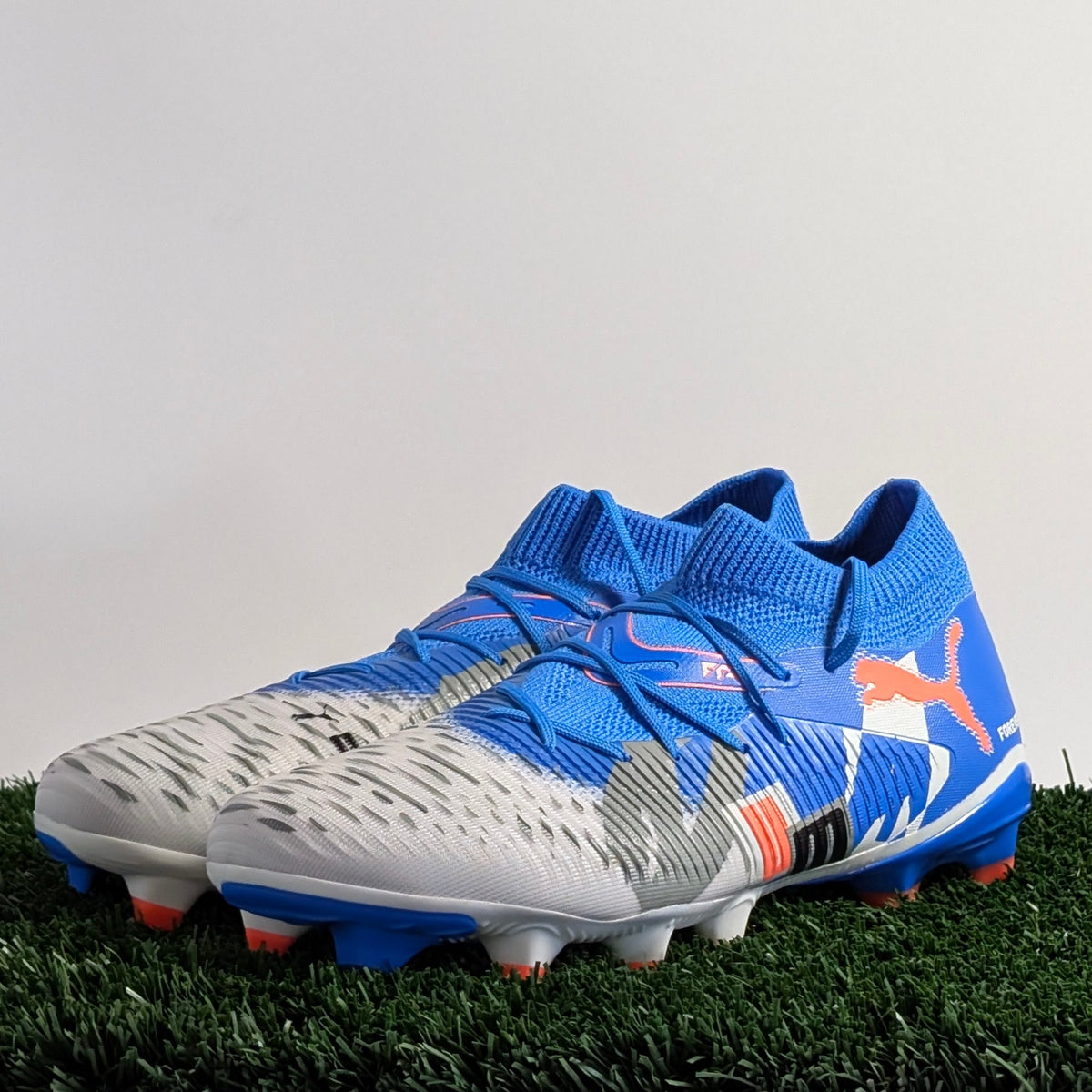 Puma Future 8 Match FG/AG Soccer Cleats Mens 9 Blue White Orange 108423-01 PUMA Future 8 Match FG/AG Forever - PUMA White/Ultra Blue  main image 3