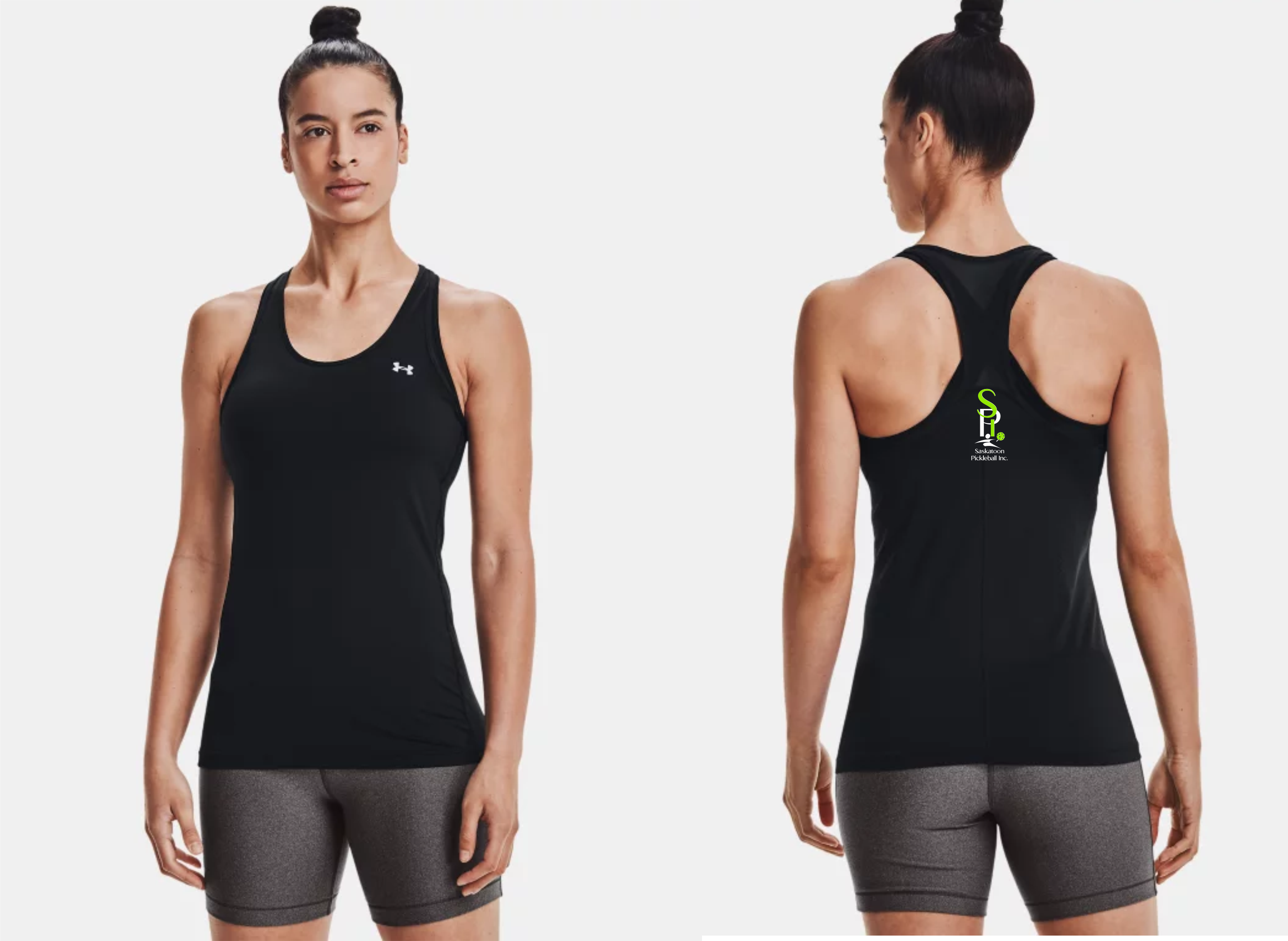 UA Women's Racer Tank (Saskatoon Pickleball)