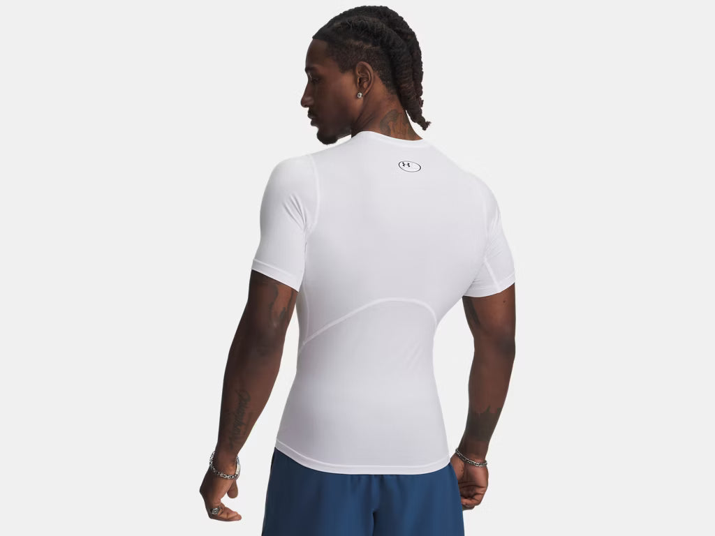 Under Armour HeatGear® Men's Compression Short Sleeve (White) - 1361518-100