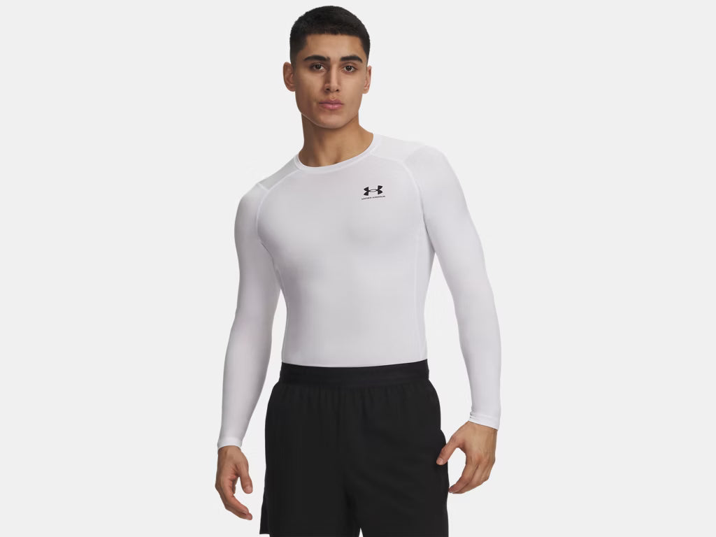 UA HeatGear Compression Long Sleeve (Blanc) - 1361524-100