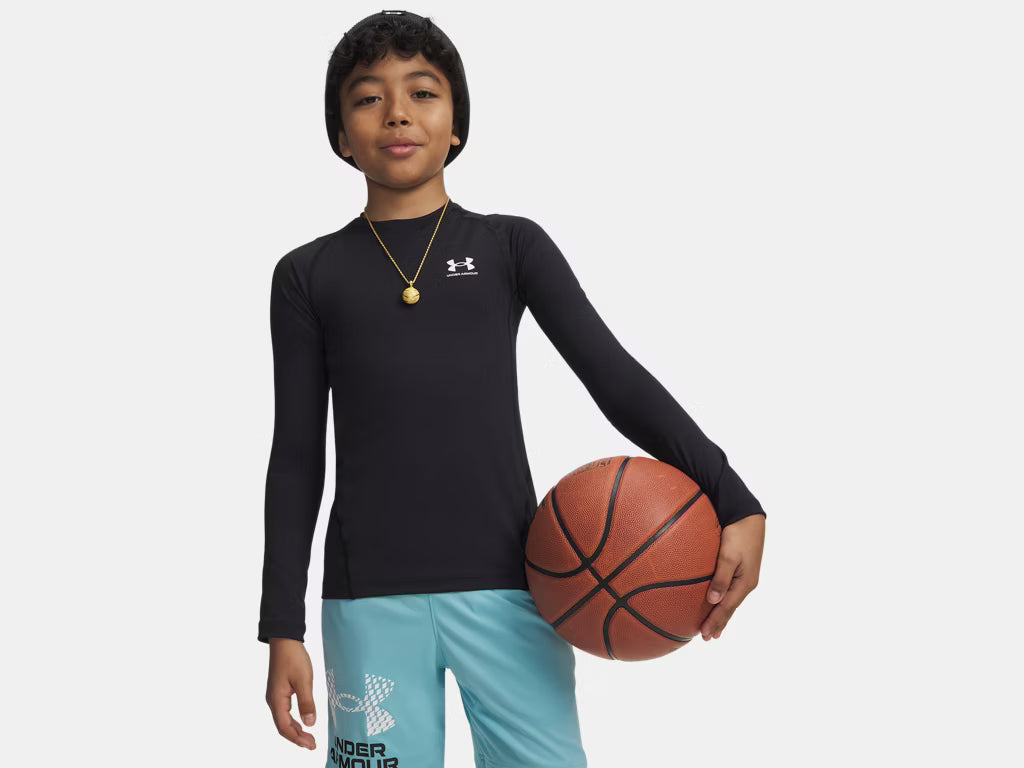 UA HeatGear Armour Compression Long Sleeve Youth (Black) - 1361731-001