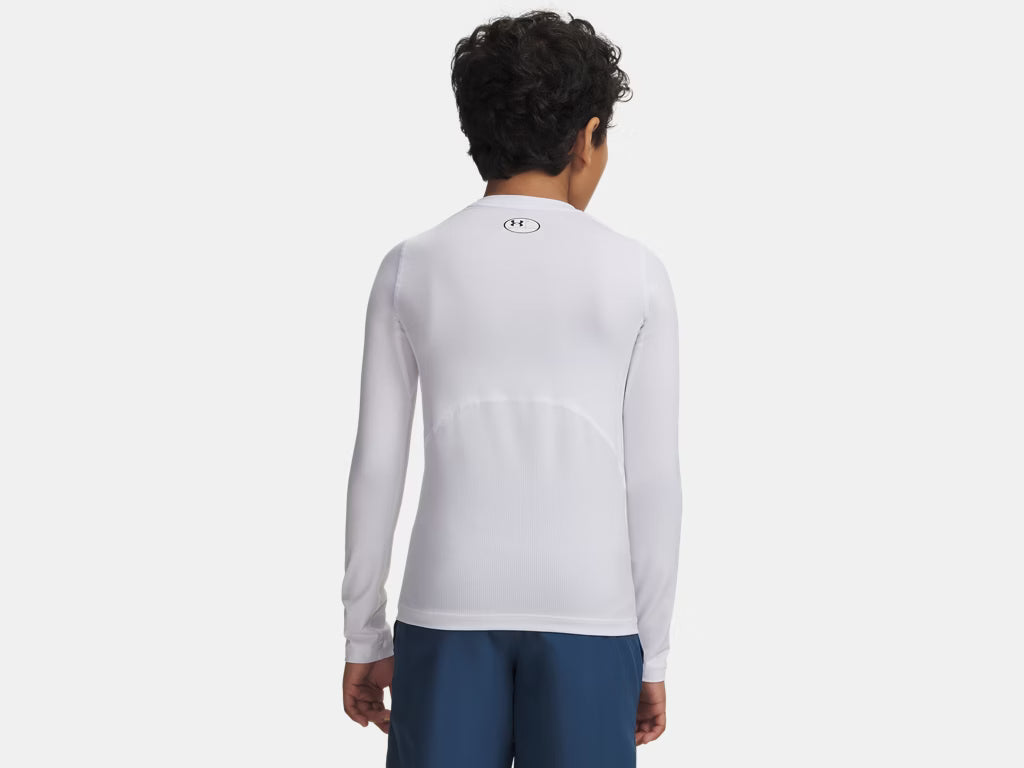 UA HeatGear Armour Compression Manches Longues Enfant (Blanc) - 1361731-100