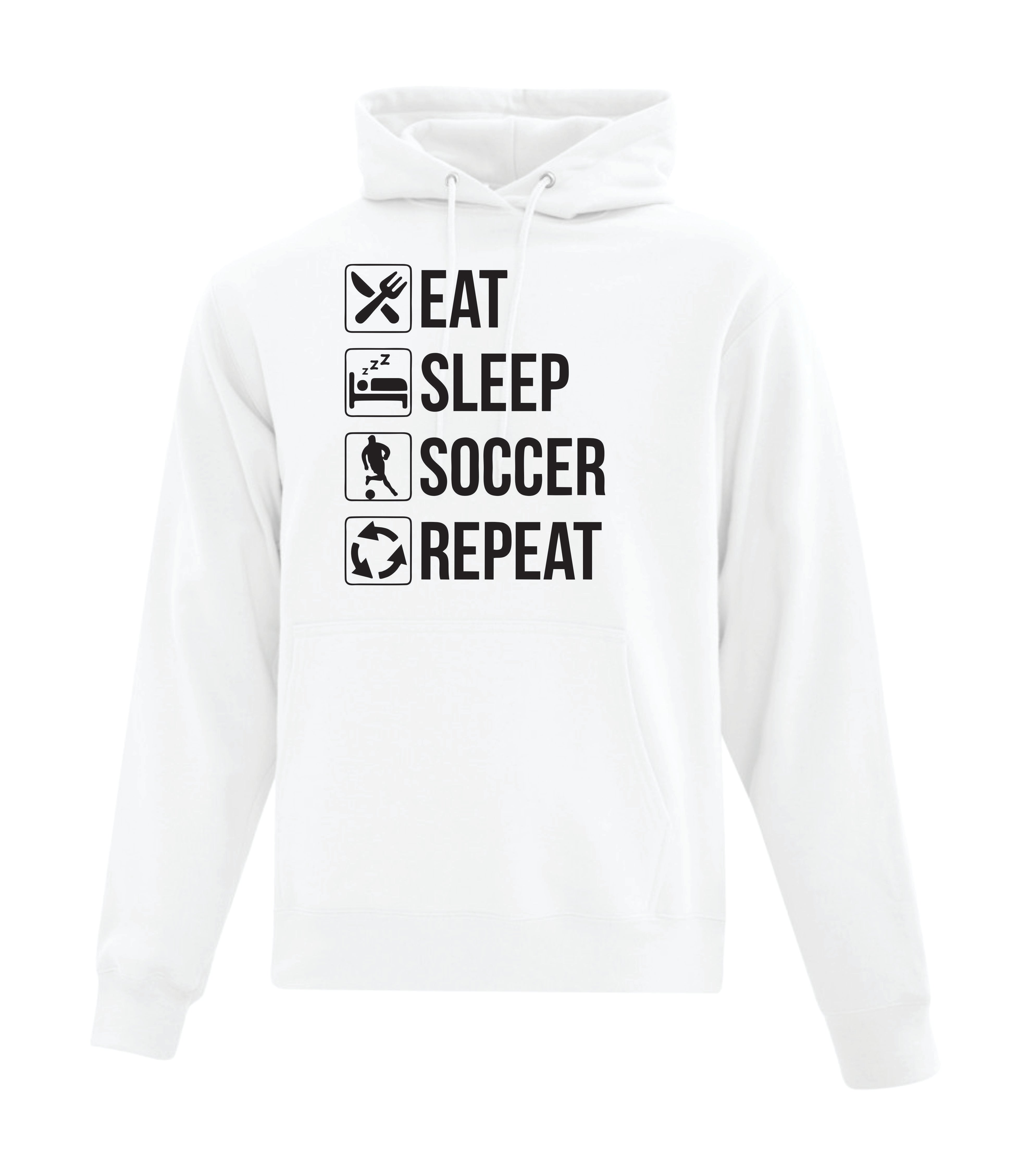 Eat, Sleep, Soccer, Repeat Hoodie (Adult Sizes)